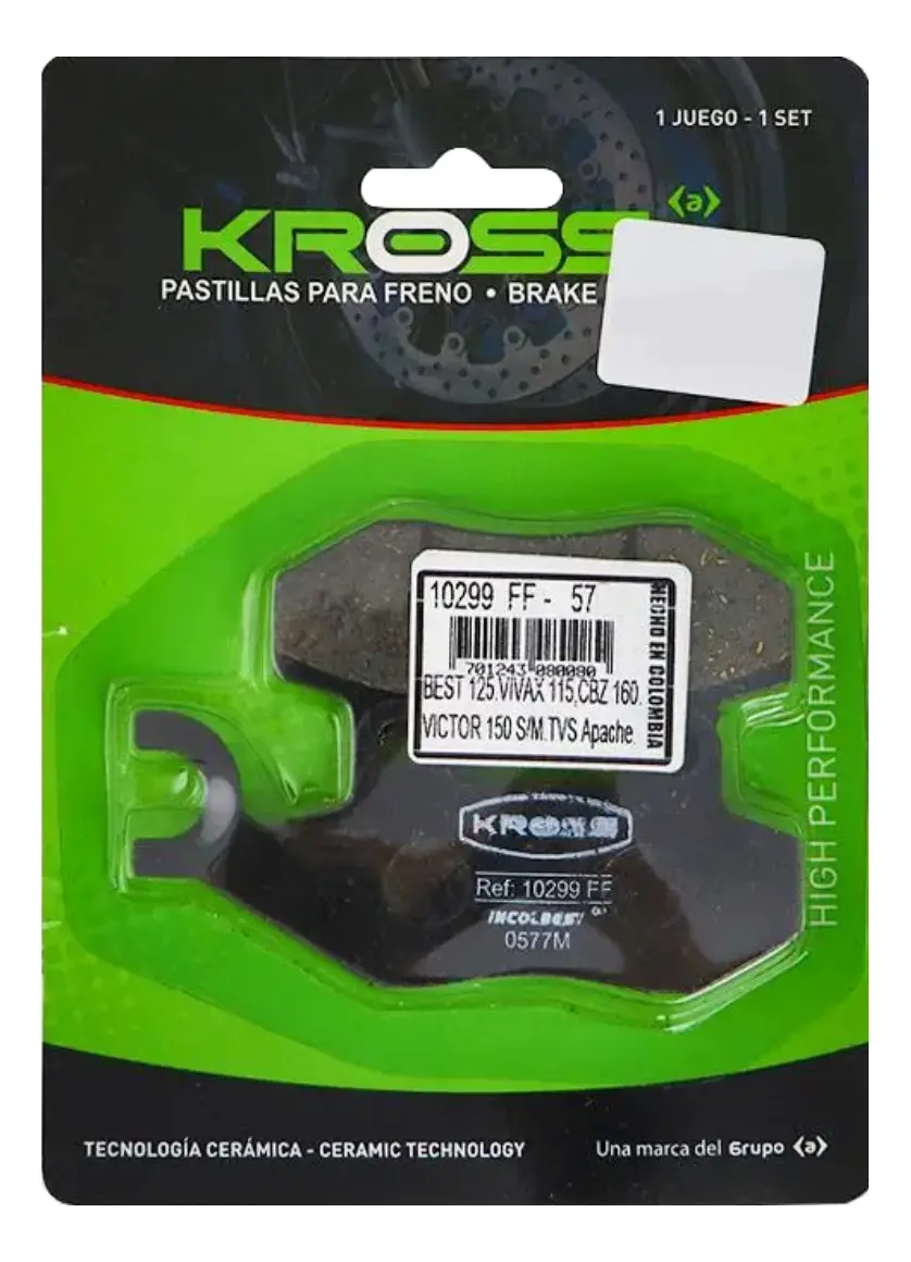 Pastilas de freno KROSS AKT 125/150 EVO.